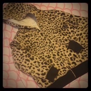 Children's Place leopard print fleece lines hoodie